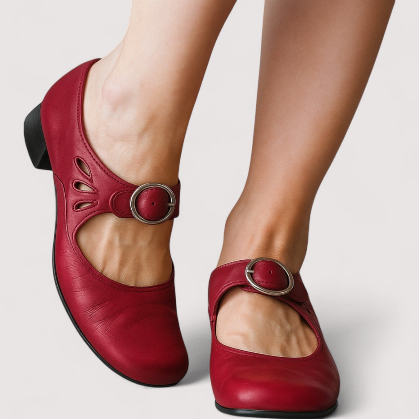 Els | Orthopedic leather sandals with comfortable wedge sole