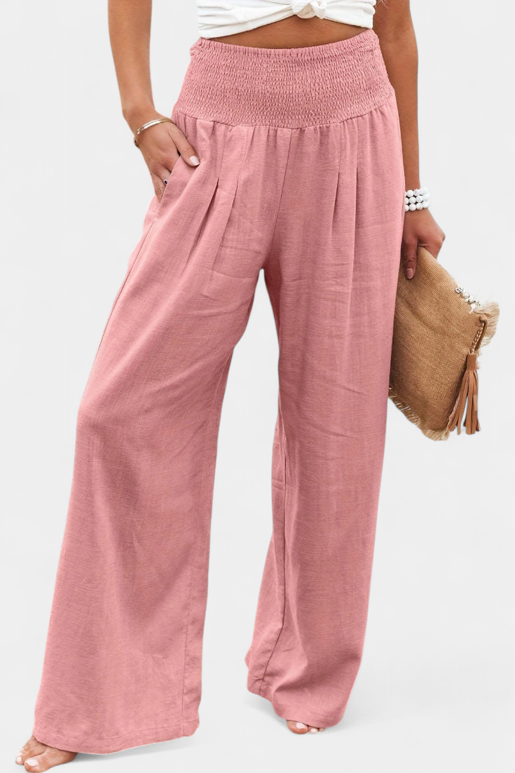 Alexia | Cotton and Linen Pants with Flowing Cut