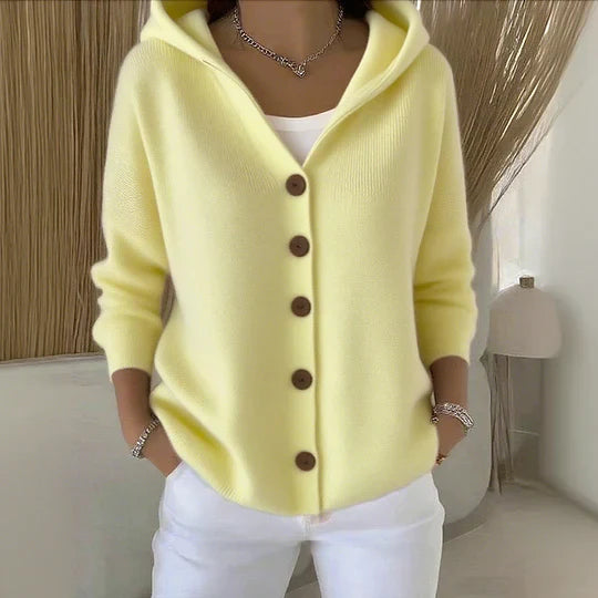Zoé – Soft Hooded Knit Cardigan