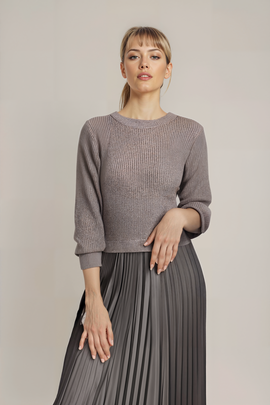 SOPHIA™ | Knit Jumper & Pleated Satin Skirt