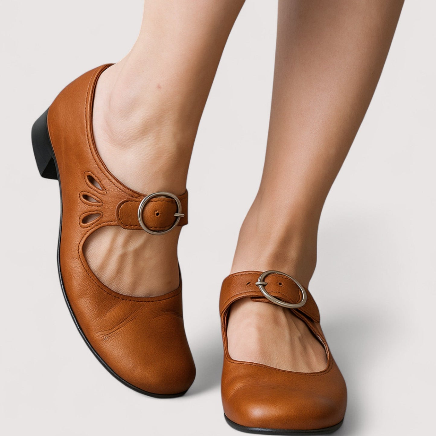 Els | Orthopedic leather sandals with comfortable wedge sole