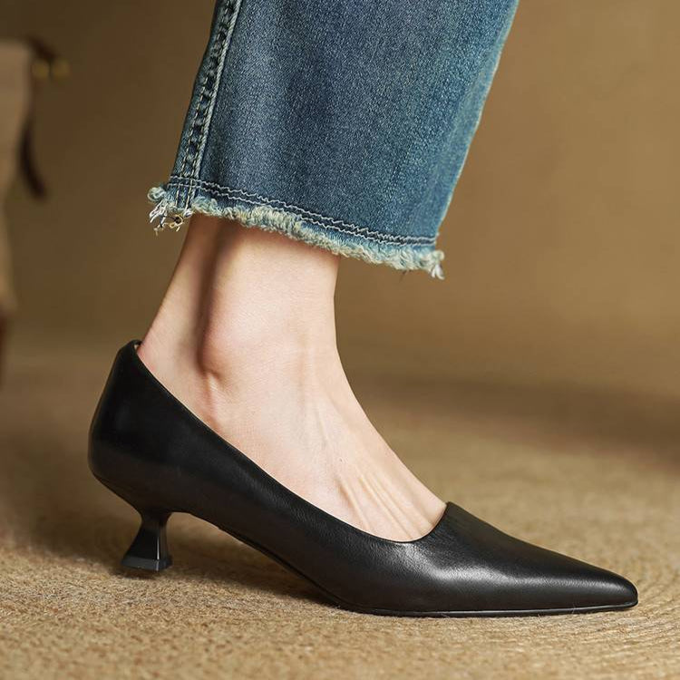 Marise - Pointed Toe Leather Pumps