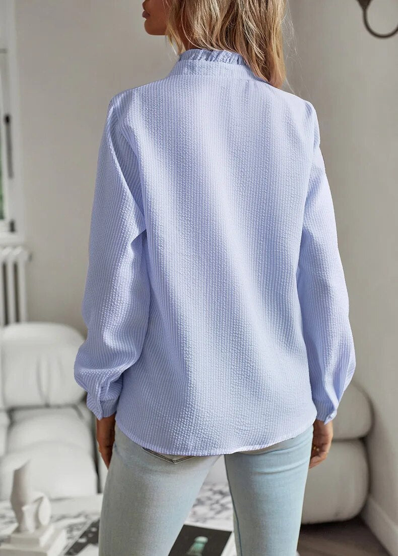 LAILA | Long Sleeve Blouse with Ruffles