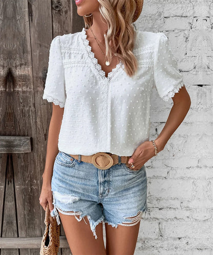 Maxine | Elegant V-Neck All Season Blouse