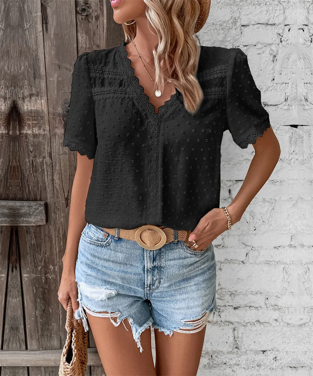 Maxine | Elegant V-Neck All Season Blouse