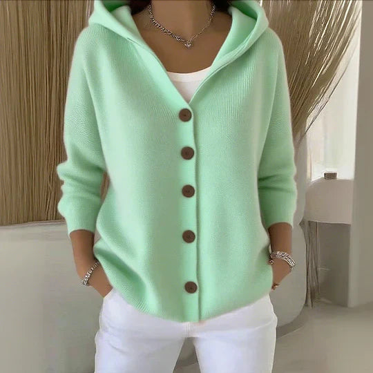 Zoé – Soft Hooded Knit Cardigan