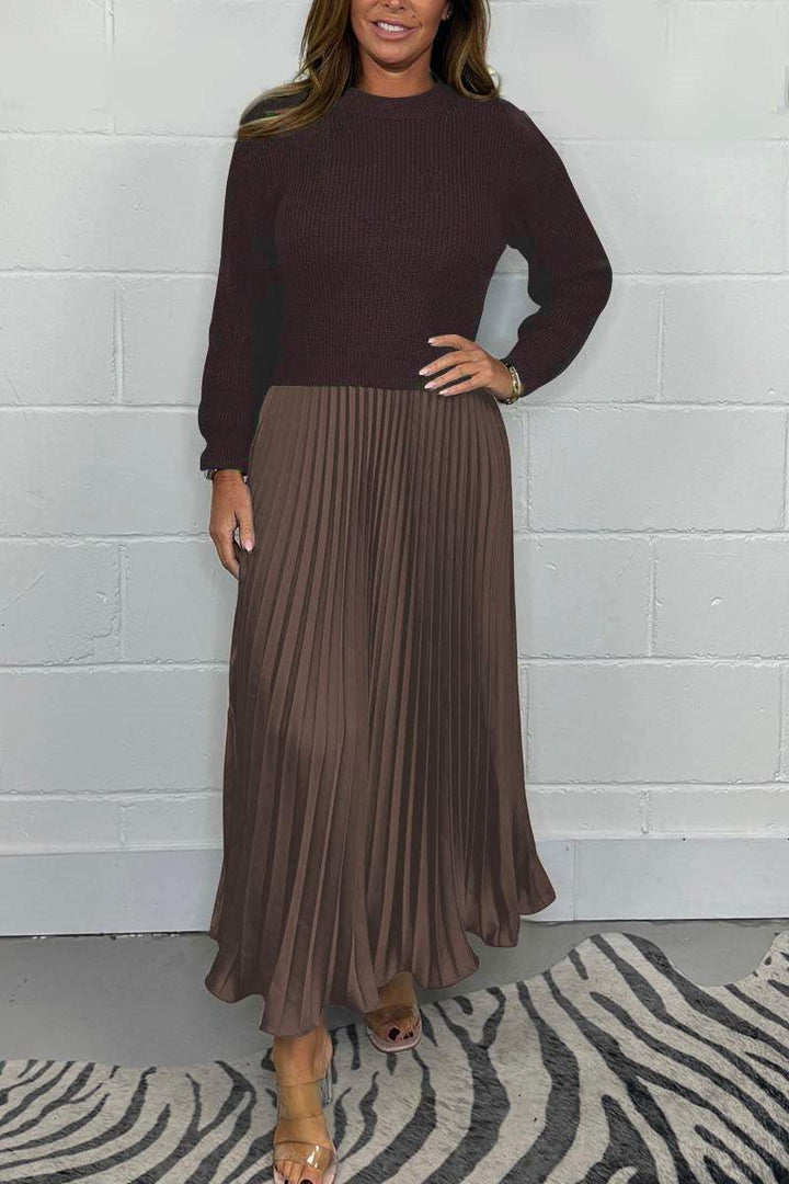 SOPHIA™ | Knit Jumper & Pleated Satin Skirt