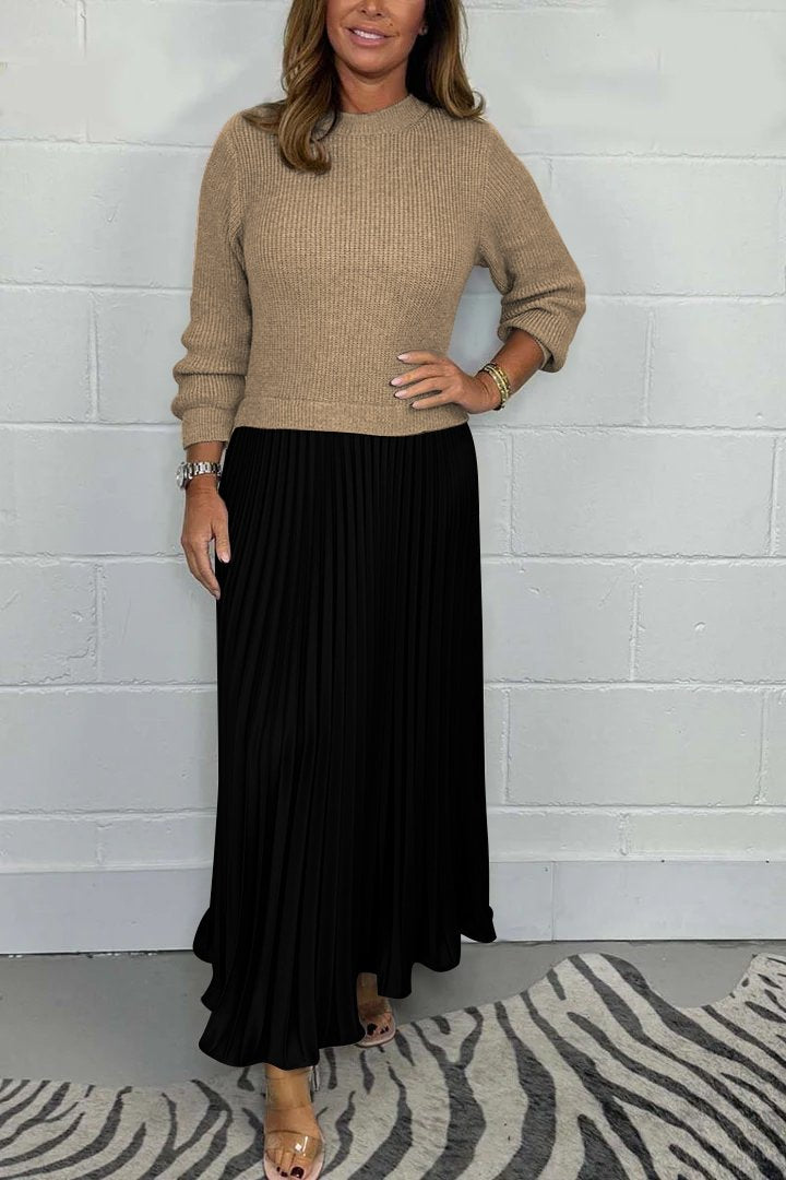 SOPHIA™ | Knit Jumper & Pleated Satin Skirt